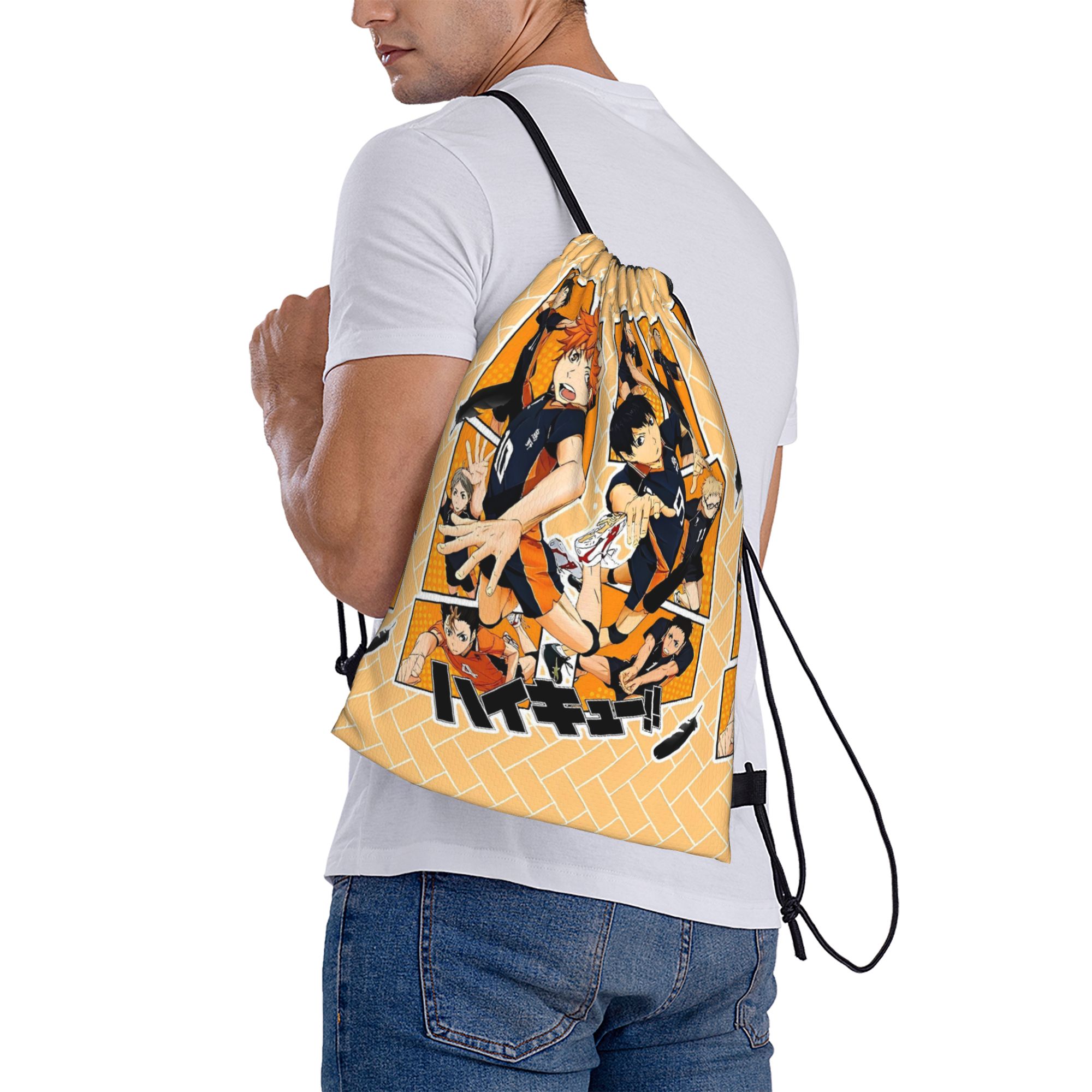 Drawstring Gym Bag - Tas Serut Haikyuu Ransel Persahabatan Bola