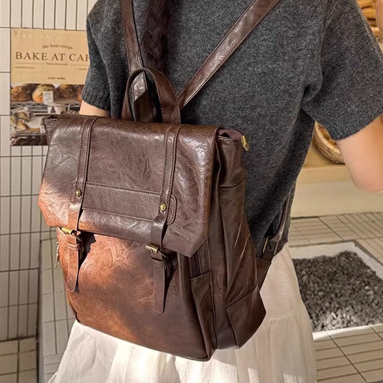 Ransel Kasual Wanita Ransel Se - Leather Backpack Vintage ulasan dan harga