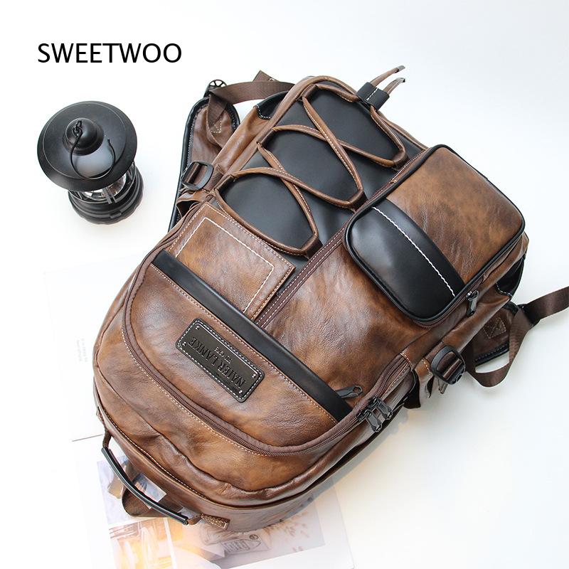 Ransel Kulit Sintetis Warna Co - Leather Backpack Vintage ulasan dan harga