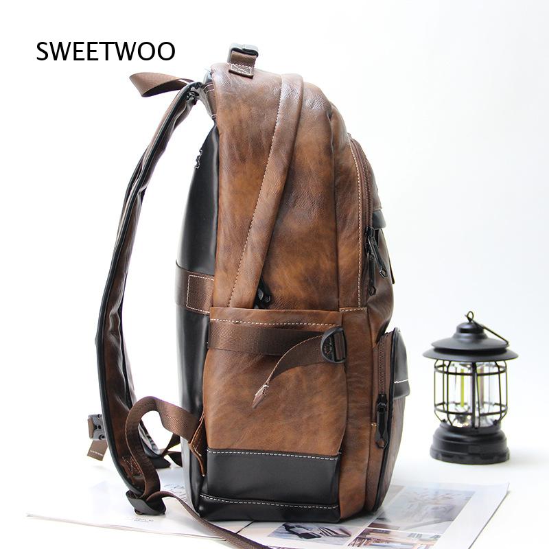 Ransel Kulit Sintetis Warna Co - Leather Backpack Vintage ulasan dan harga
