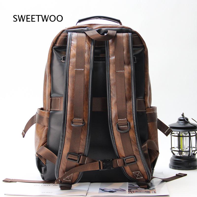Ransel Kulit Sintetis Warna Co - Leather Backpack Vintage ulasan dan harga