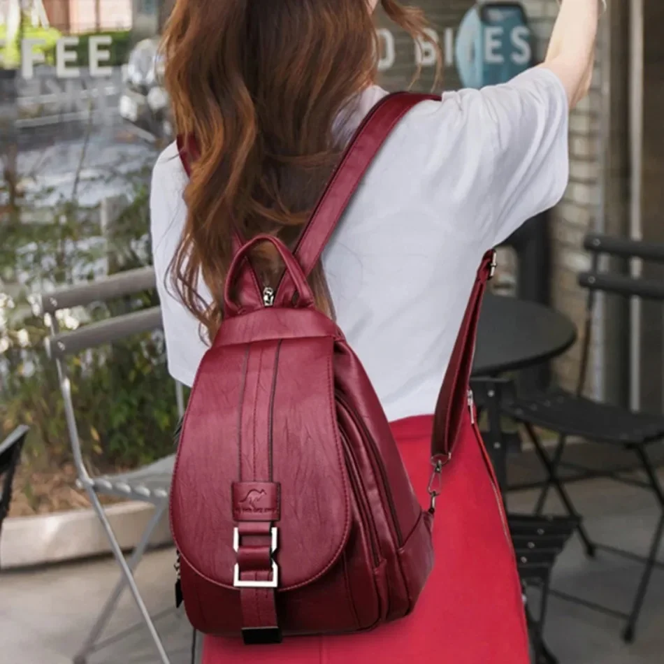 Ransel kulit wanita multifungs - Leather Backpack Vintage ulasan dan harga