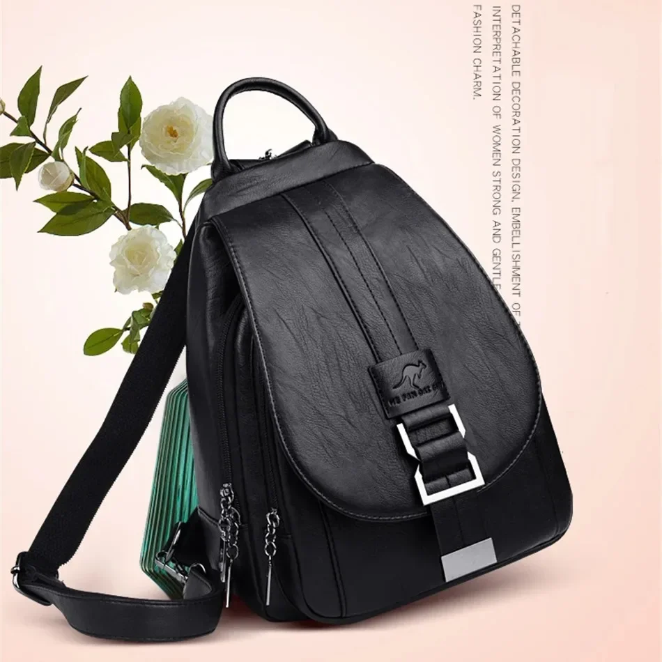 Ransel kulit wanita multifungs - Leather Backpack Vintage ulasan dan harga