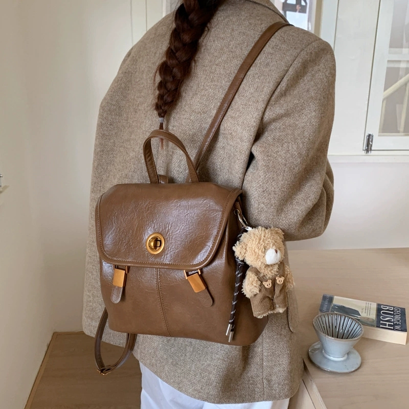 Ransel Kulit Sintetis Cokelat  - Leather Backpack Vintage ulasan dan harga